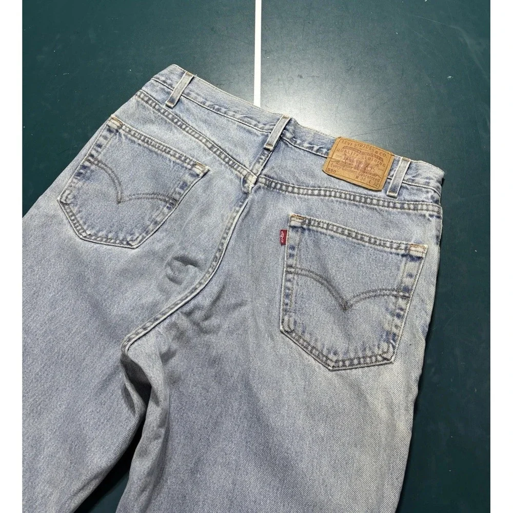 Vintage Levis 550 Relaxed Fit Jeans Men's 34x32 Denim Light Wash Faded USA‎ 90s